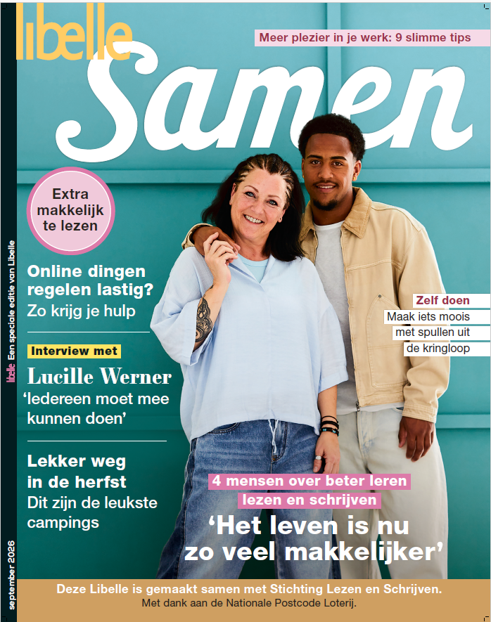Cover van Libelle Samen met Tyrese en zijn moeder Sandra